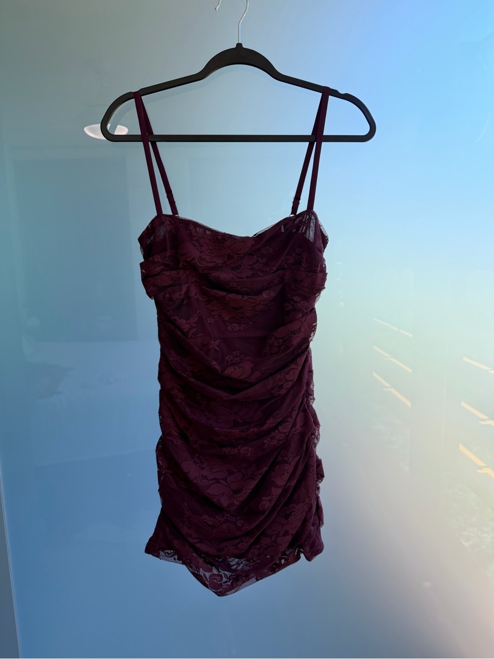 Mistress Rocks Maroon Lace Mini Dress - Picture 2 of 4